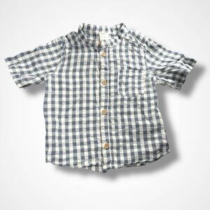 H&M Navy and White Plaid Button-Down Shirt